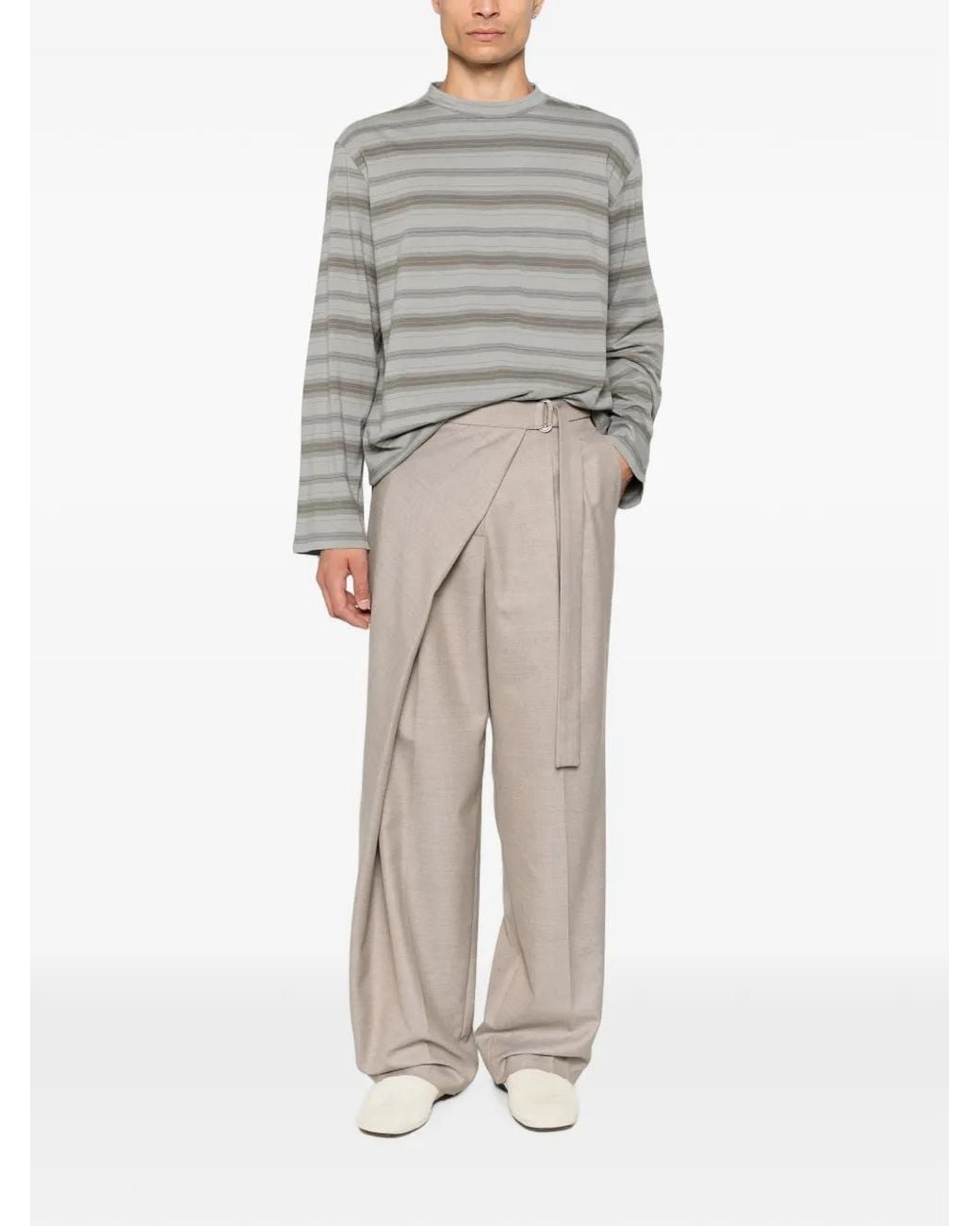 Rossi White Ilon Wrap-Front Trousers