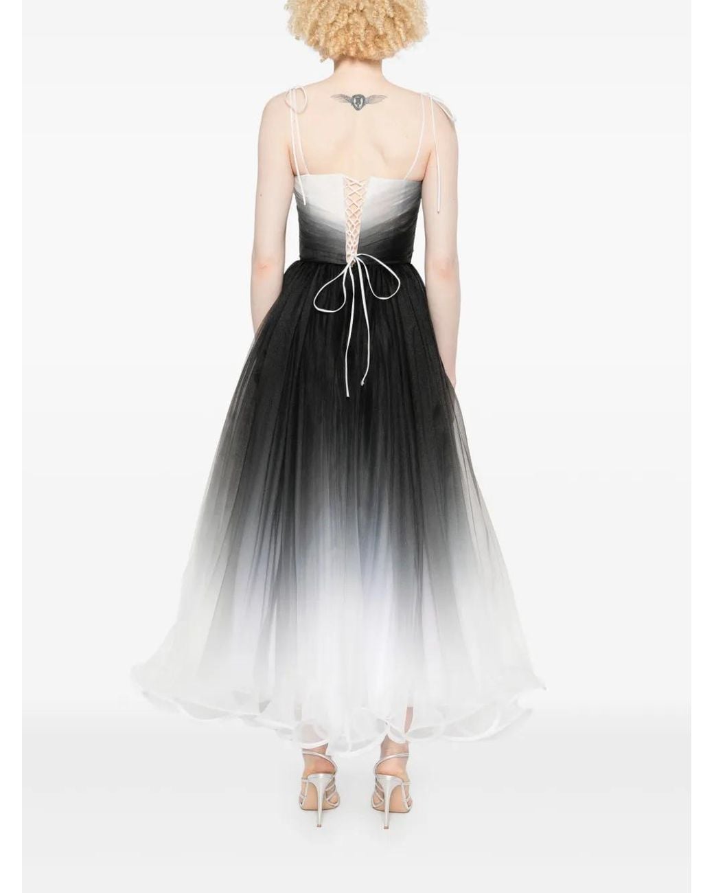 Ana Radu White Gradient-Effect Maxi Dress