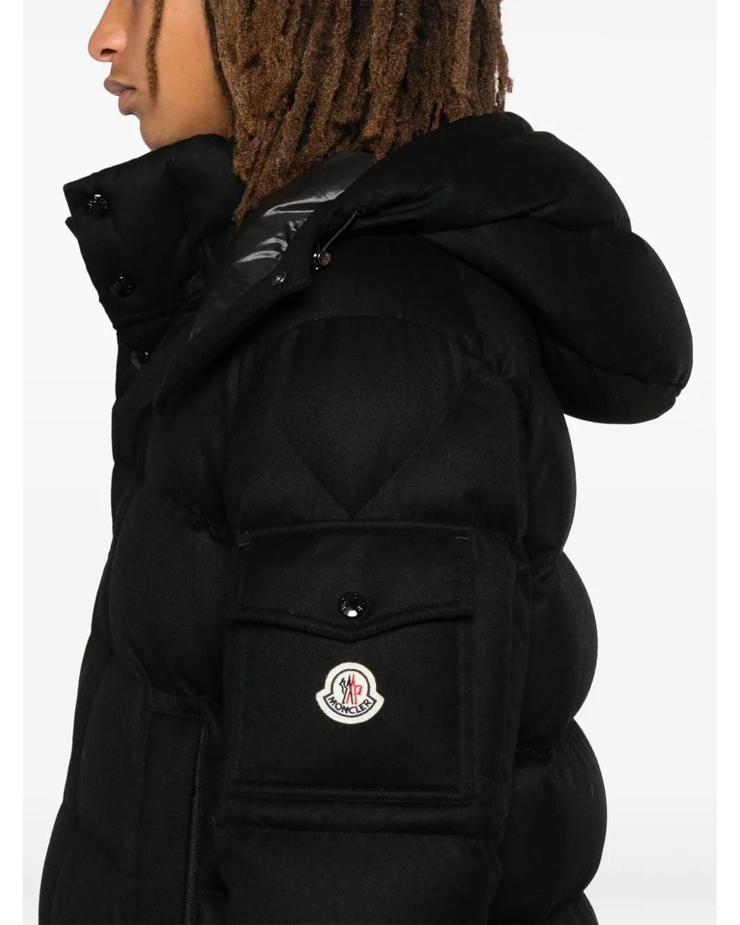 Moncler Black Maya 70 Wool Padded Jacket for men