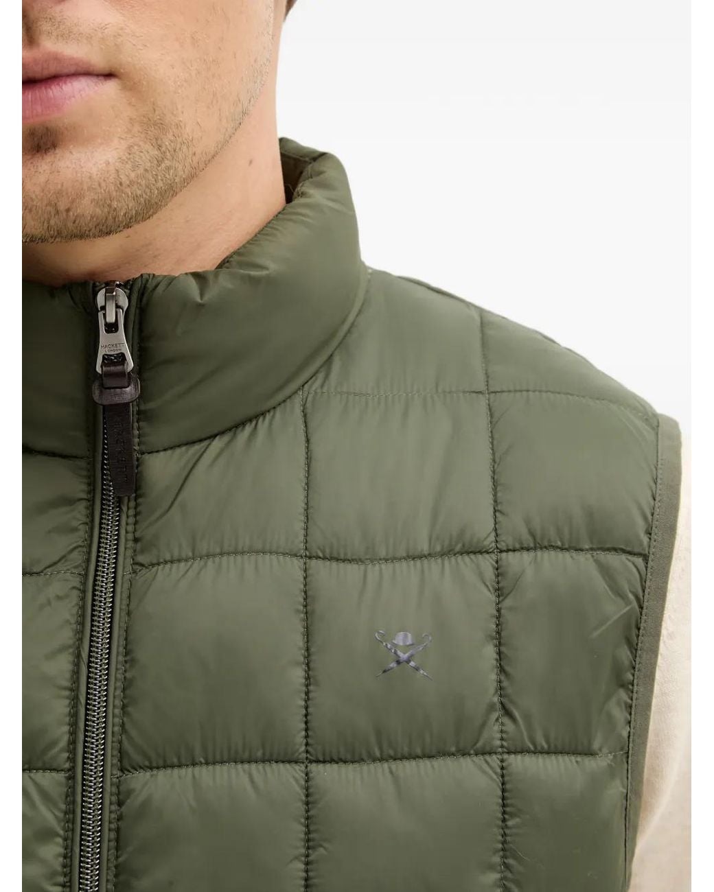 Hackett Green Quilted Zip-Fastening Gilet for men