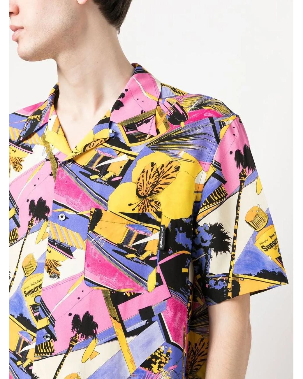 Palm Angels Multicolor Miami Mix Bowling Shirt for men