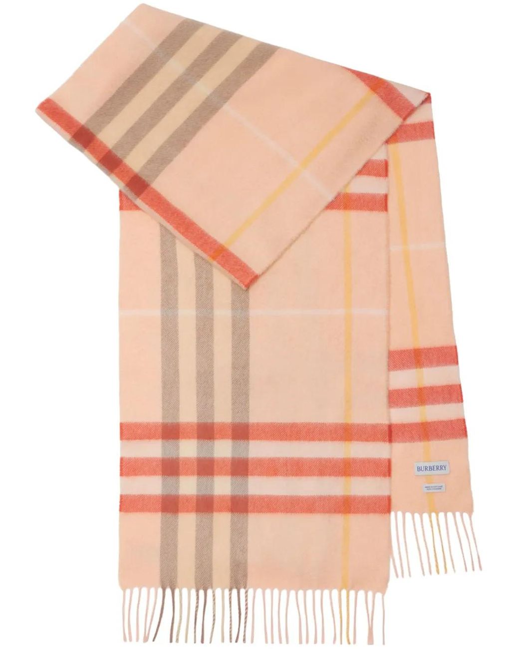 Burberry Pink Check Cashmere Scarf