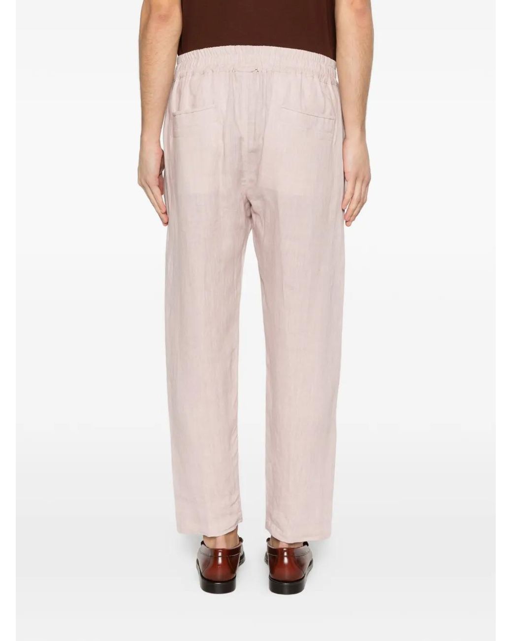 Eleventy White Elasticated-Waist Trousers for men