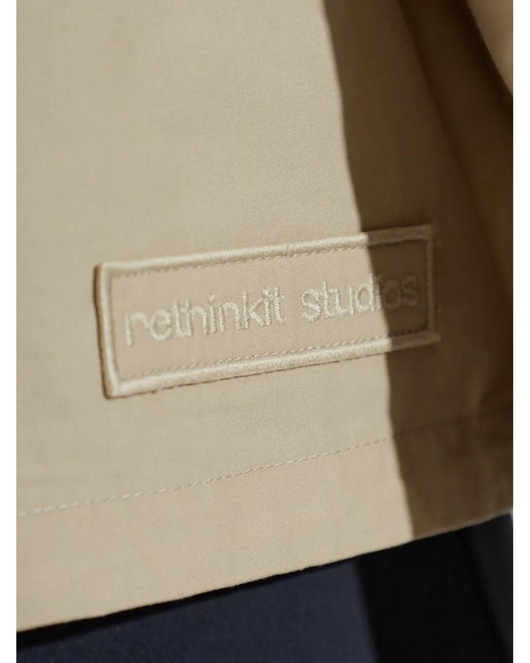 Rethinkit Studios White Logo-Patch Drawstring Shirt