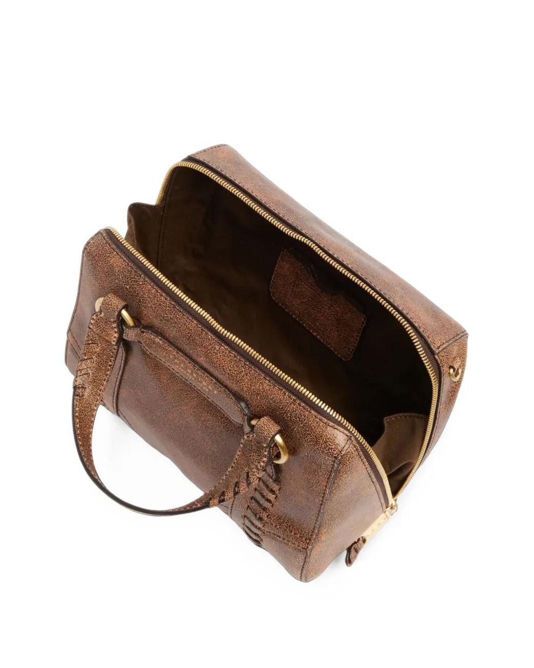 The Bridge Brown Whipstitch-Detail Leather Tote Bag