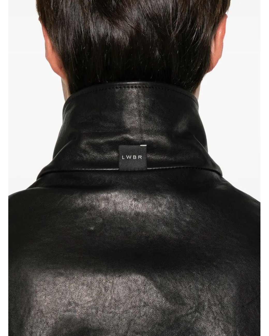 Low Brand Black Zip-Up Leather Jacket for men