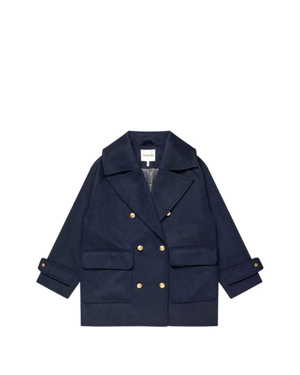Munthe Blue Manteau À Boutonnière Croisée