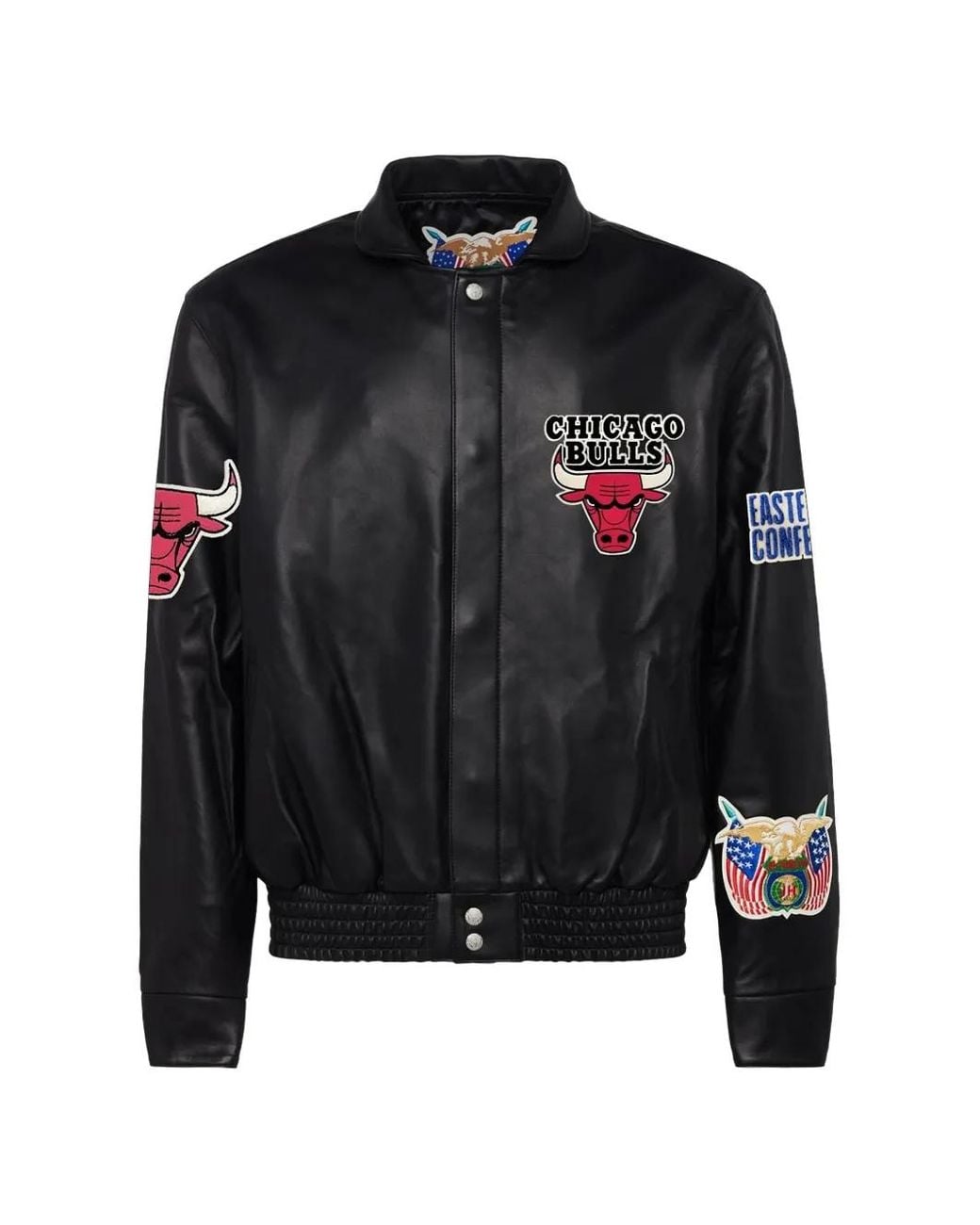 Jeff Hamilton Black Chicago Bulls Appliquéd Jacket for men