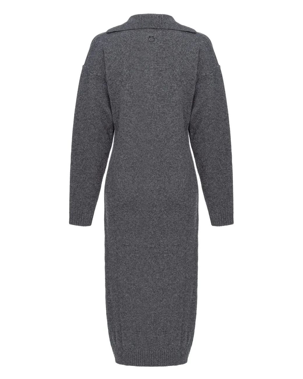 Pinko Gray Vellutato Midi Dress