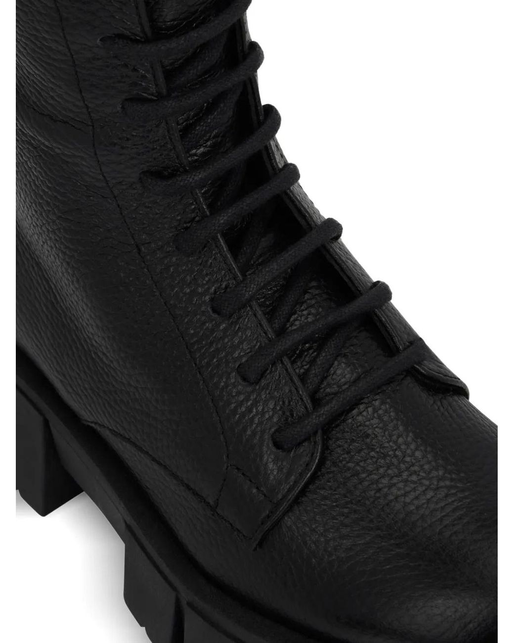 Philipp Plein Black Logo-Plaque Combat Boots