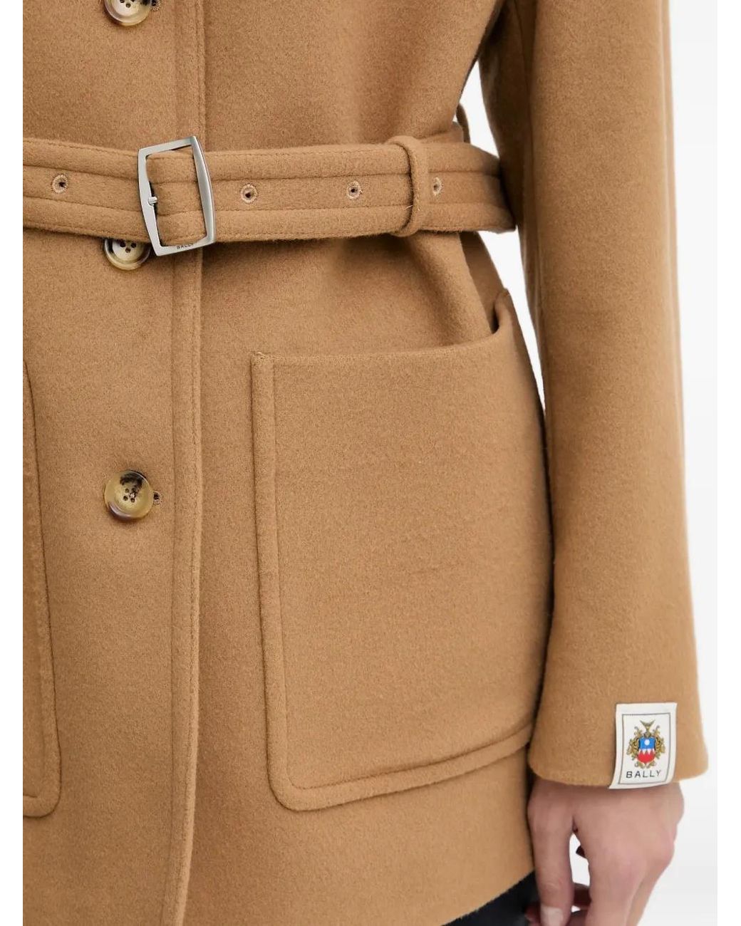 Bally Natural Button Belted Coat