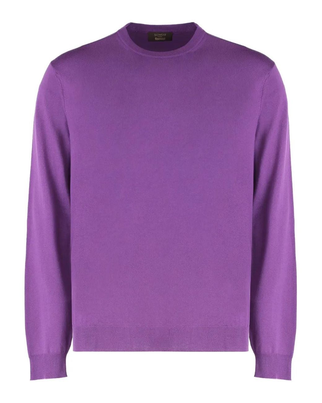 Jersey De Lana Con Cuello Redondo Slowear de hombre de color Purple