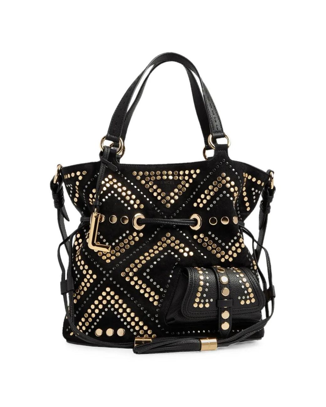 Lancel Black Medium Premier Flirt Studded Bucket Bag