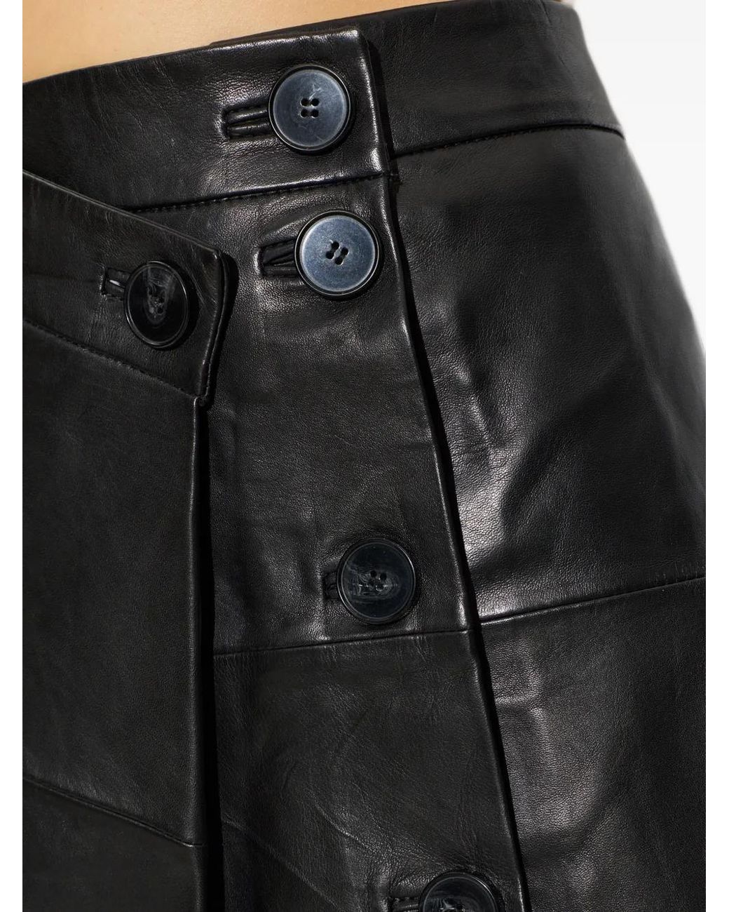 IRO Black Rimera Button-Fastening Wrap Midi Skirt