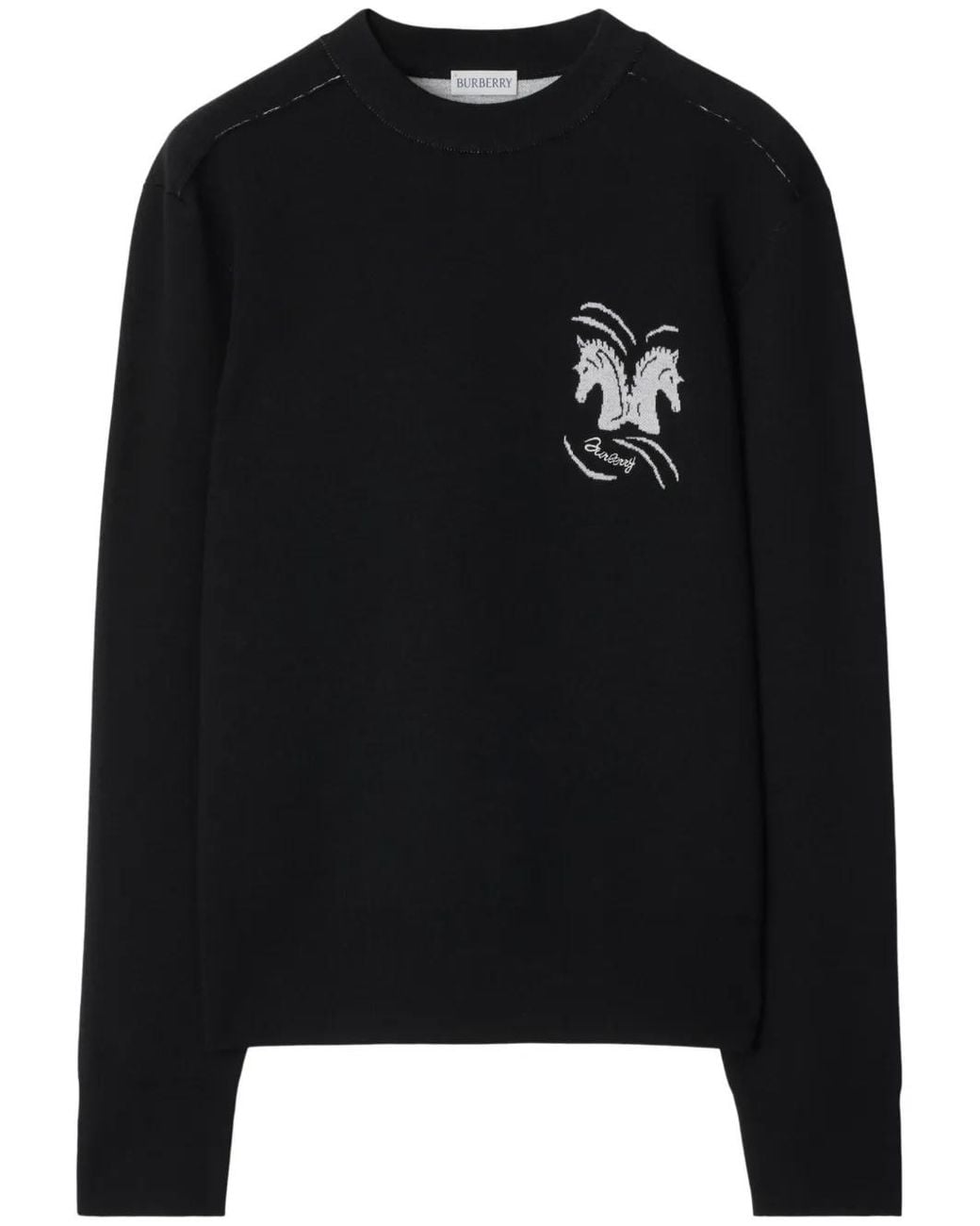 Burberry Black Mirrored Horse Knit Jumper