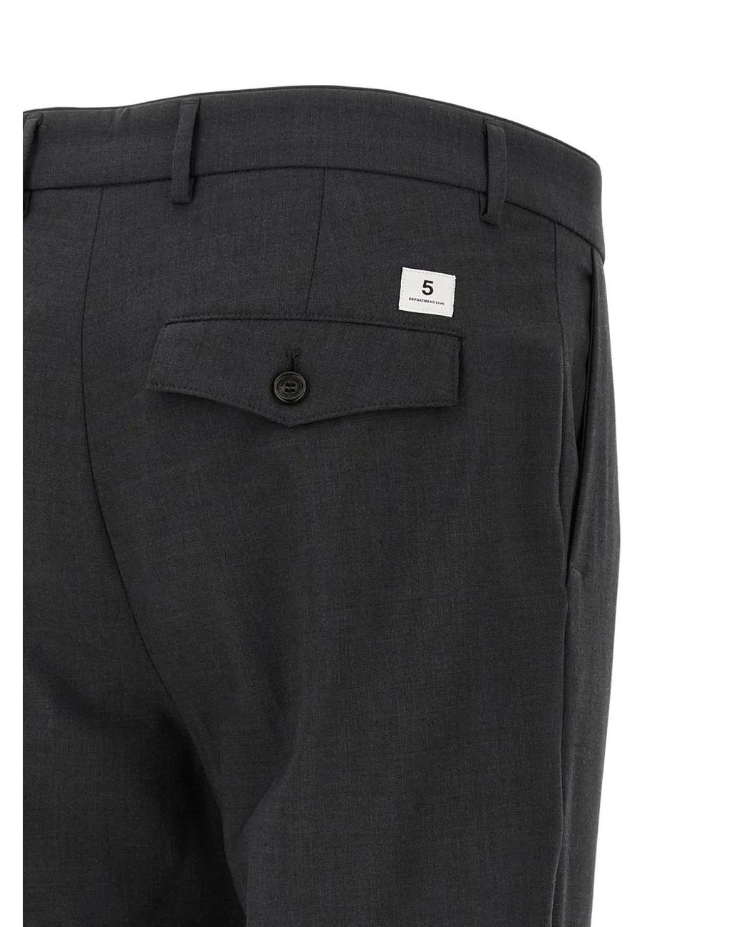 Department 5 Black Pleated-Wool Trousers for men