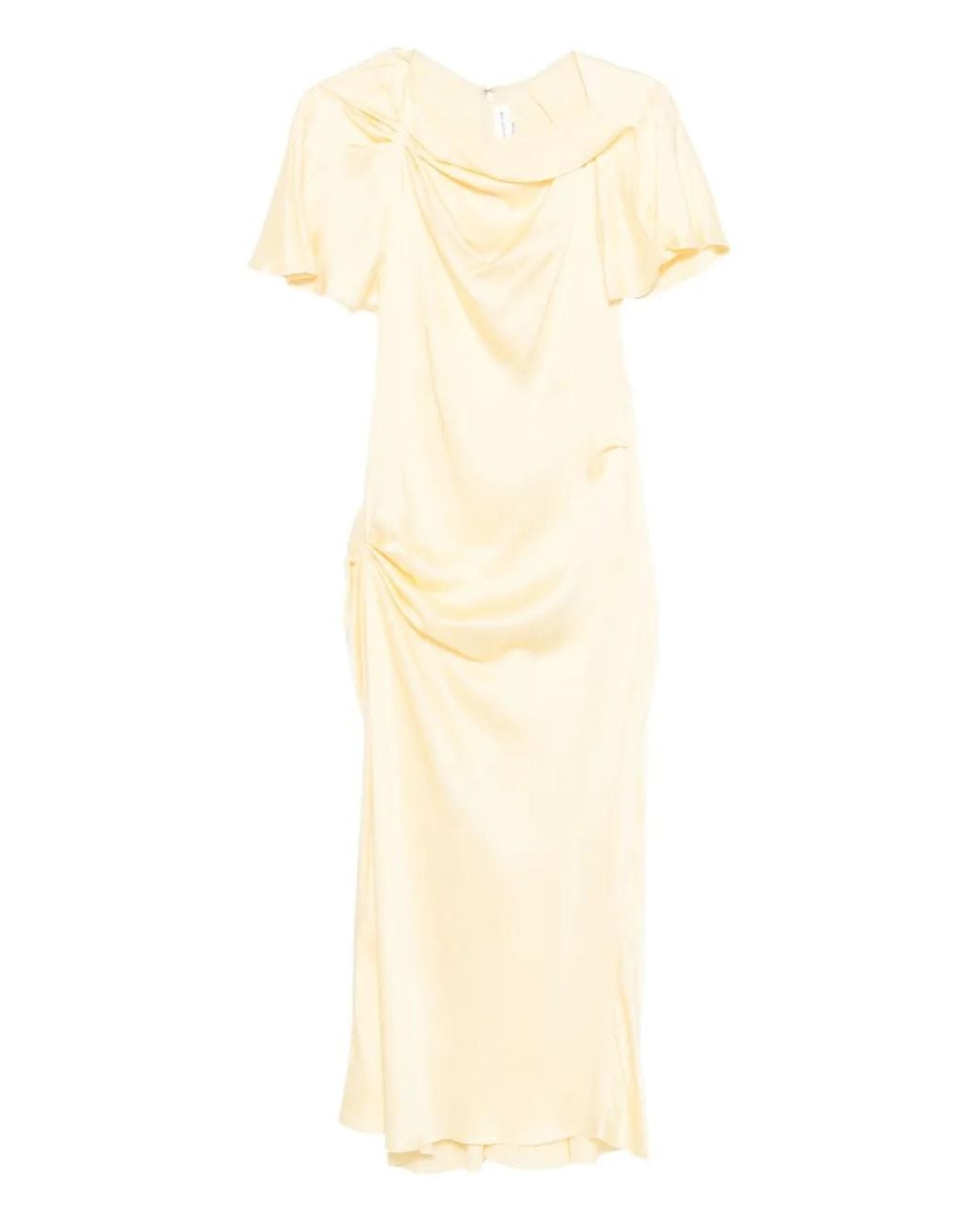 Victoria Beckham White Crepe Satin Dress