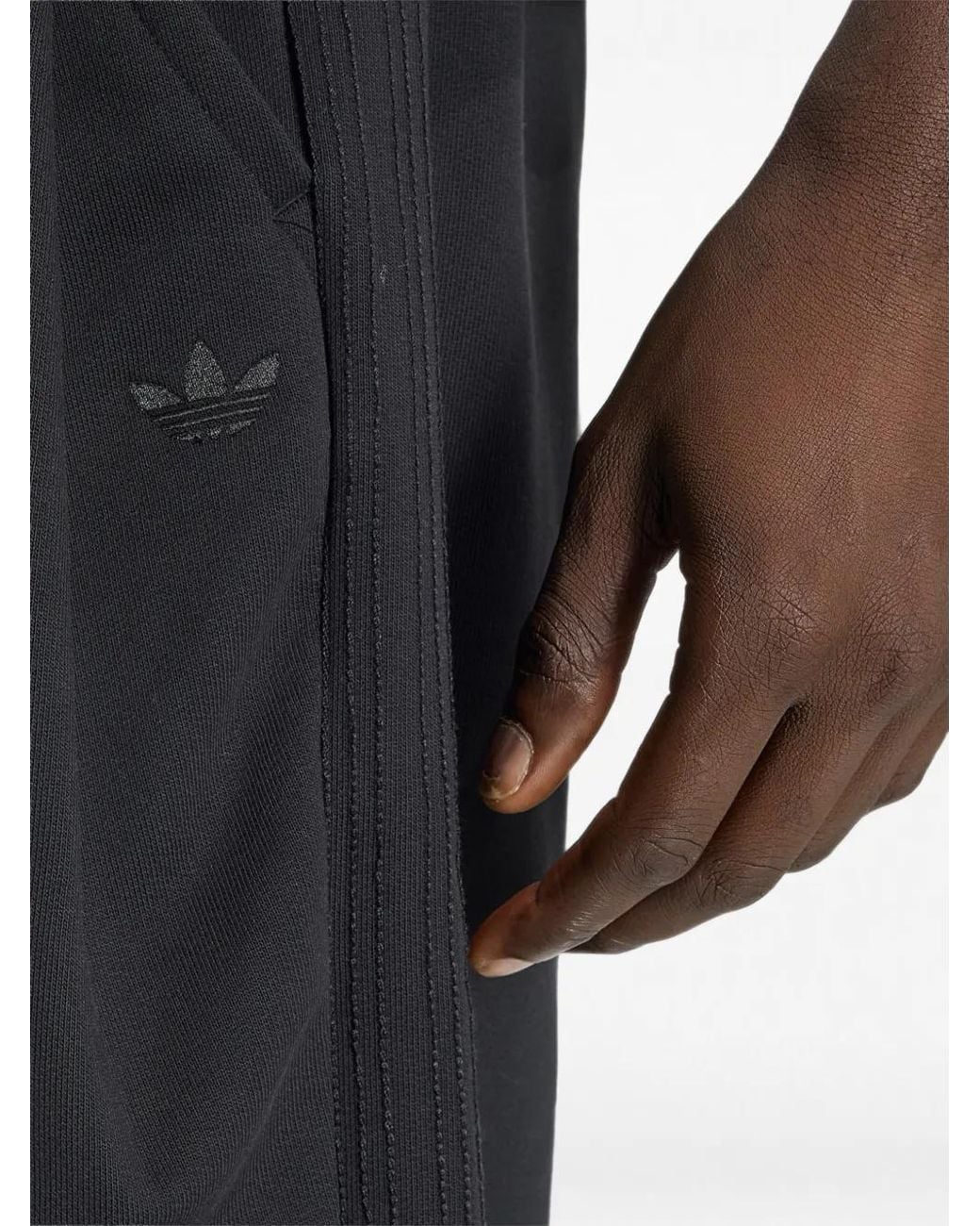 Adidas Black Premium Essentials Logo-Embroidered Side-Stripe Shorts for men