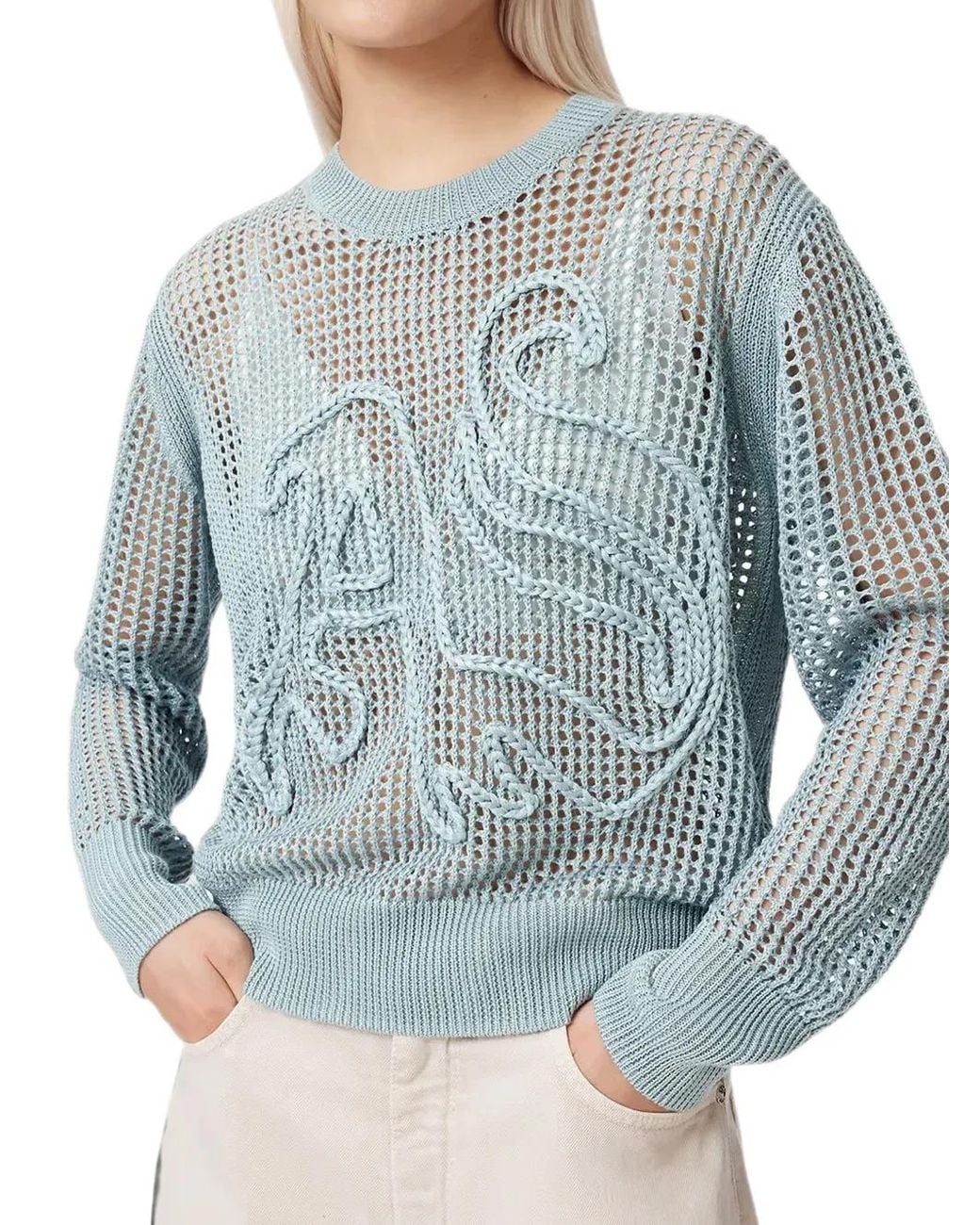 AllSaints Blue Raelyn Pullover Mit Logo-Patch