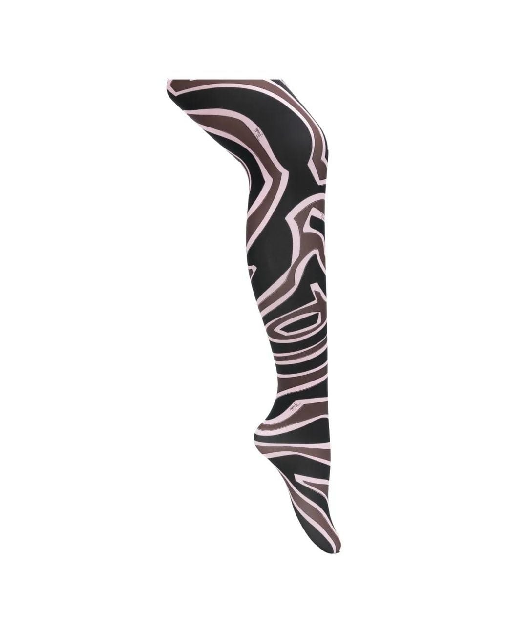 Emilio Pucci Black Iride-Print Tights