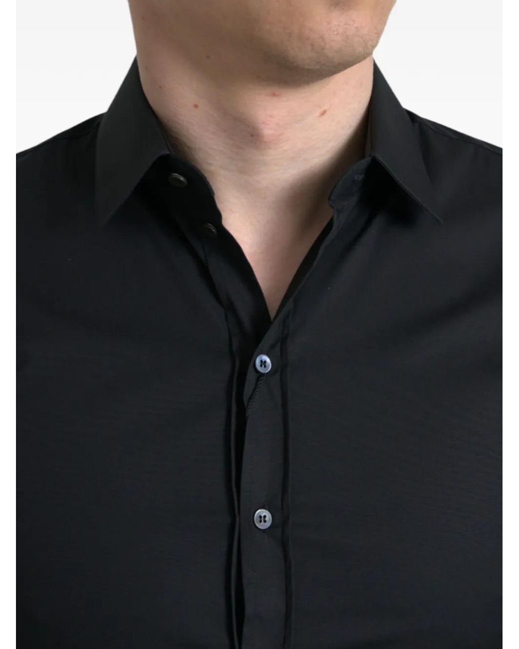 Dolce & Gabbana Black Chemise Cintrée À Manches Longues for men
