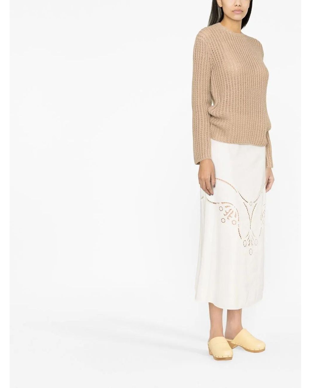 Chloé Natural Pullover Mit Waffelstrick-Muster