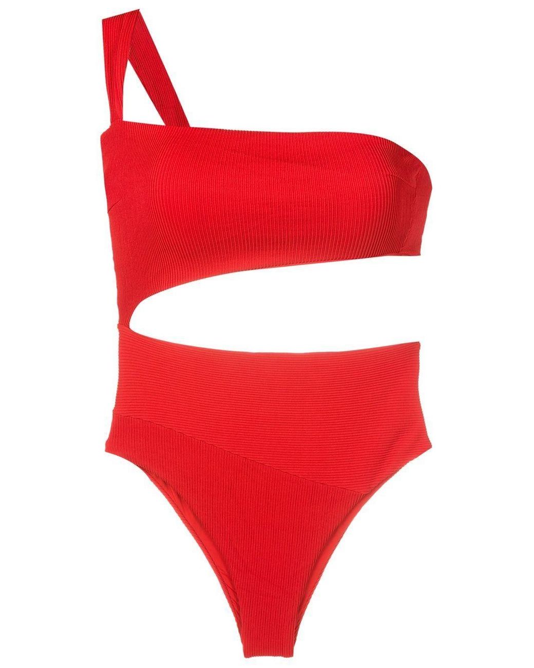 Haight Ribbed Cut-out Swimsuit in Red | Lyst