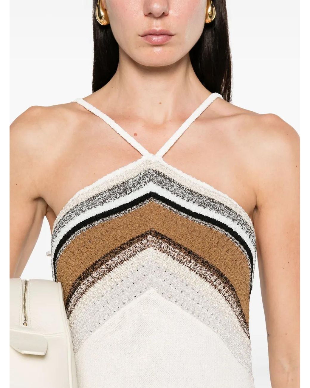 Proenza Schouler Natural Bella Naomi Chochet-panel Top - Women's - Viscose/wool/polyamide/acetate