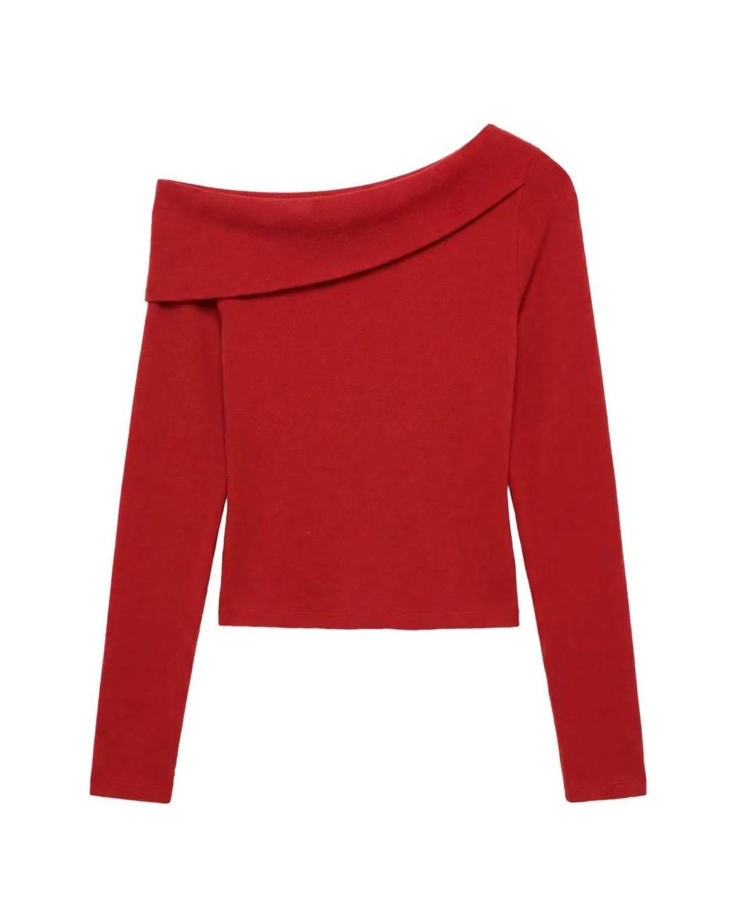Reformation Red Elio Off-Shoulder Top