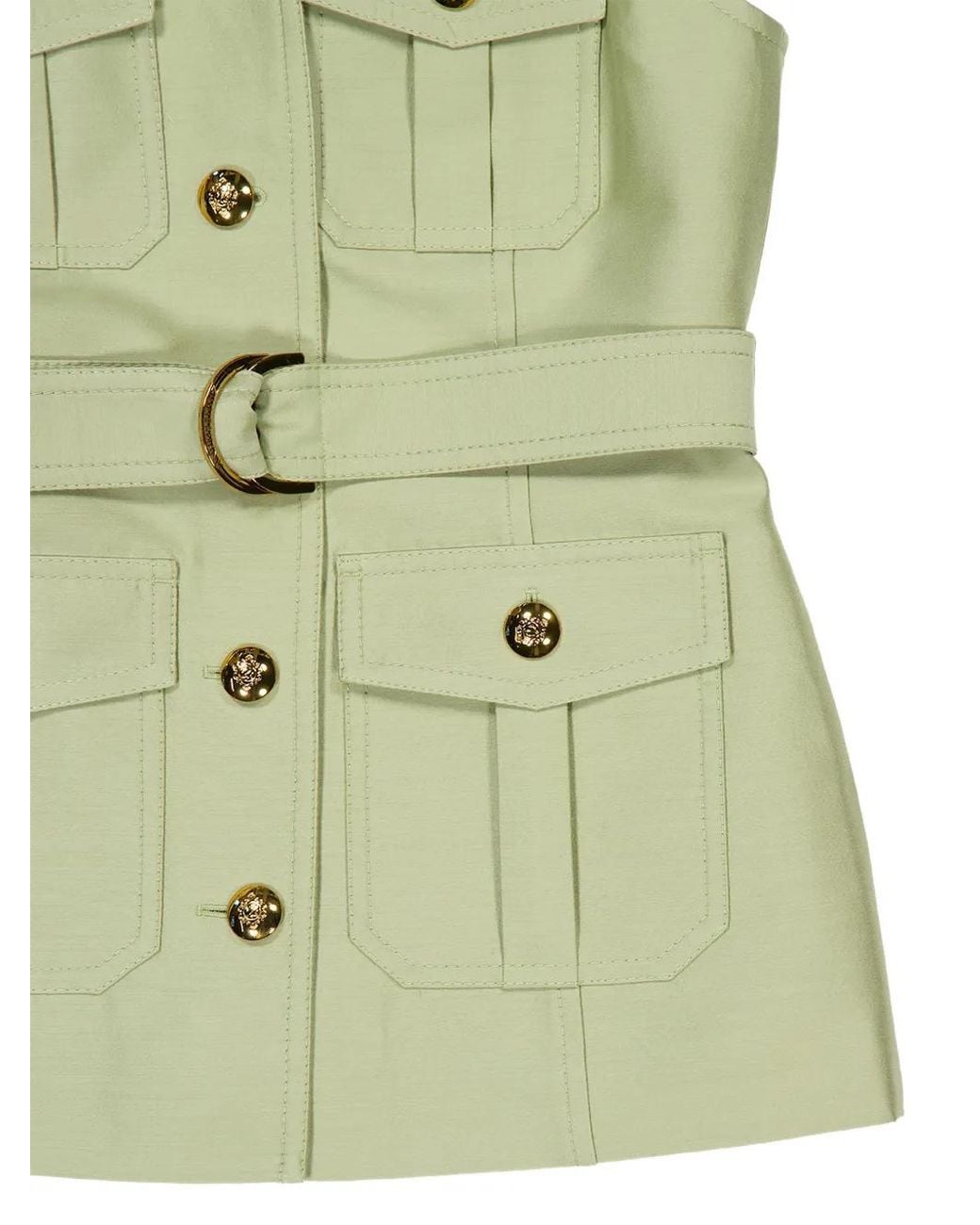 Zimmermann Green Luna Wool Silk Utility Vest