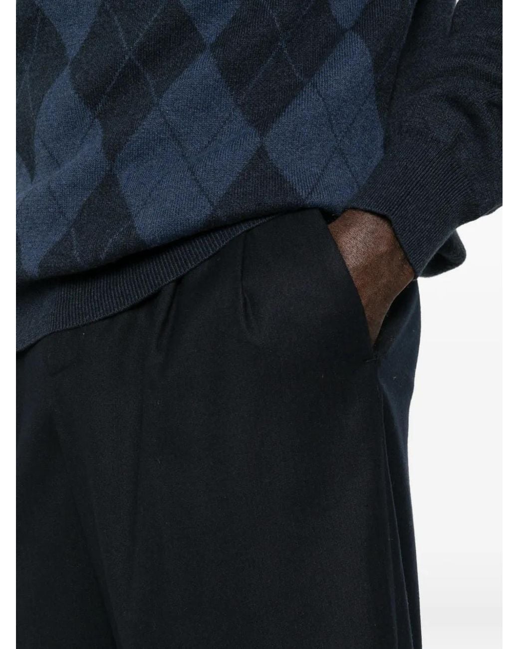 Rossi Black Pleated Cropped Trousers