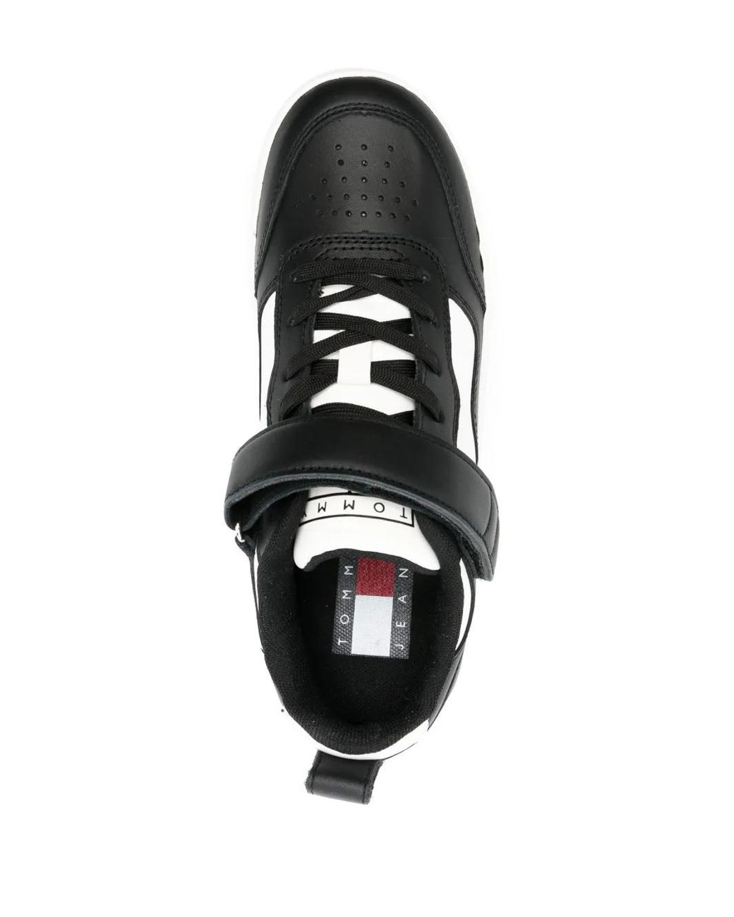 Tommy Hilfiger Black Leather Flatform Sneakers