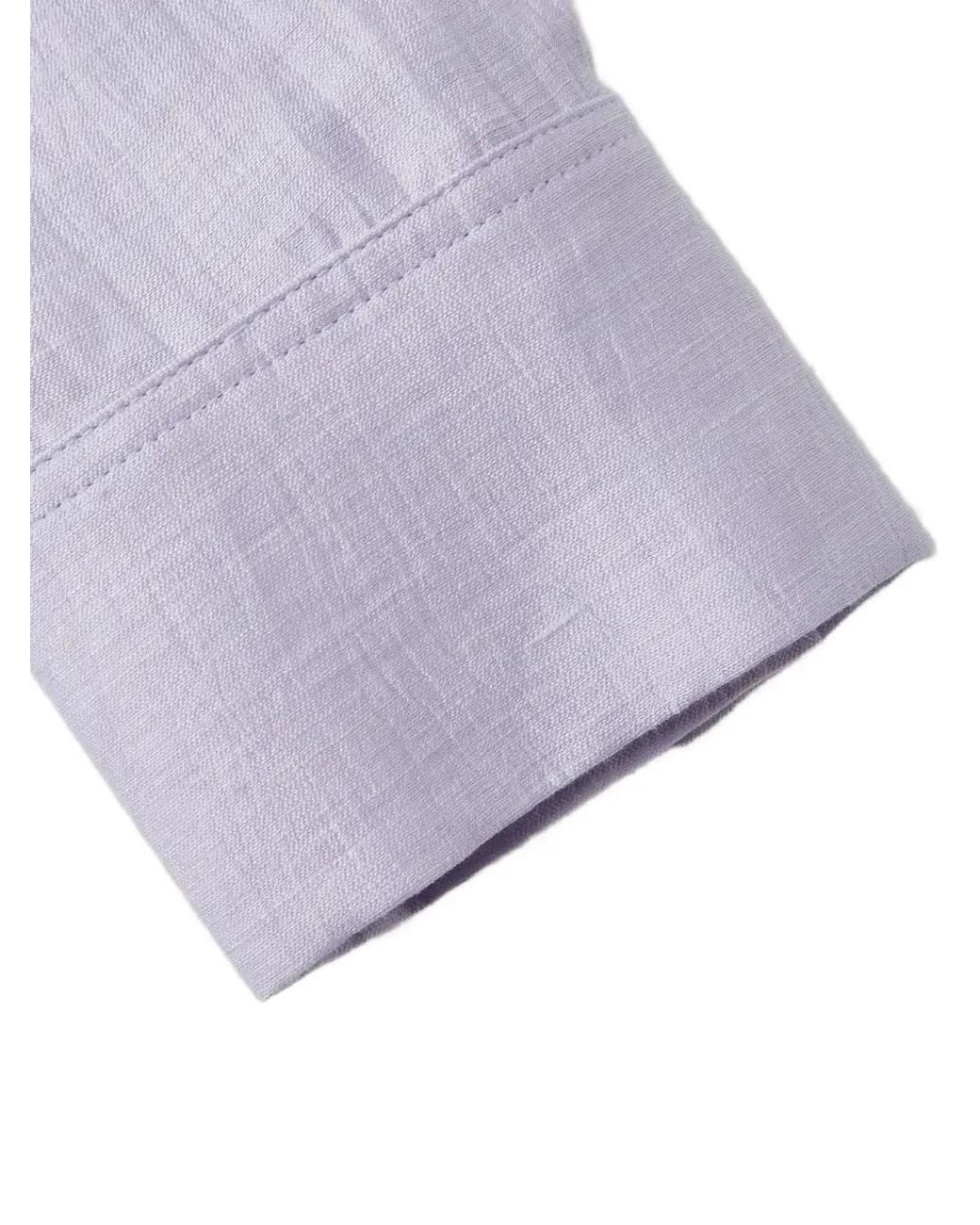 Shanghai Tang Purple Tie-Detail Shirt