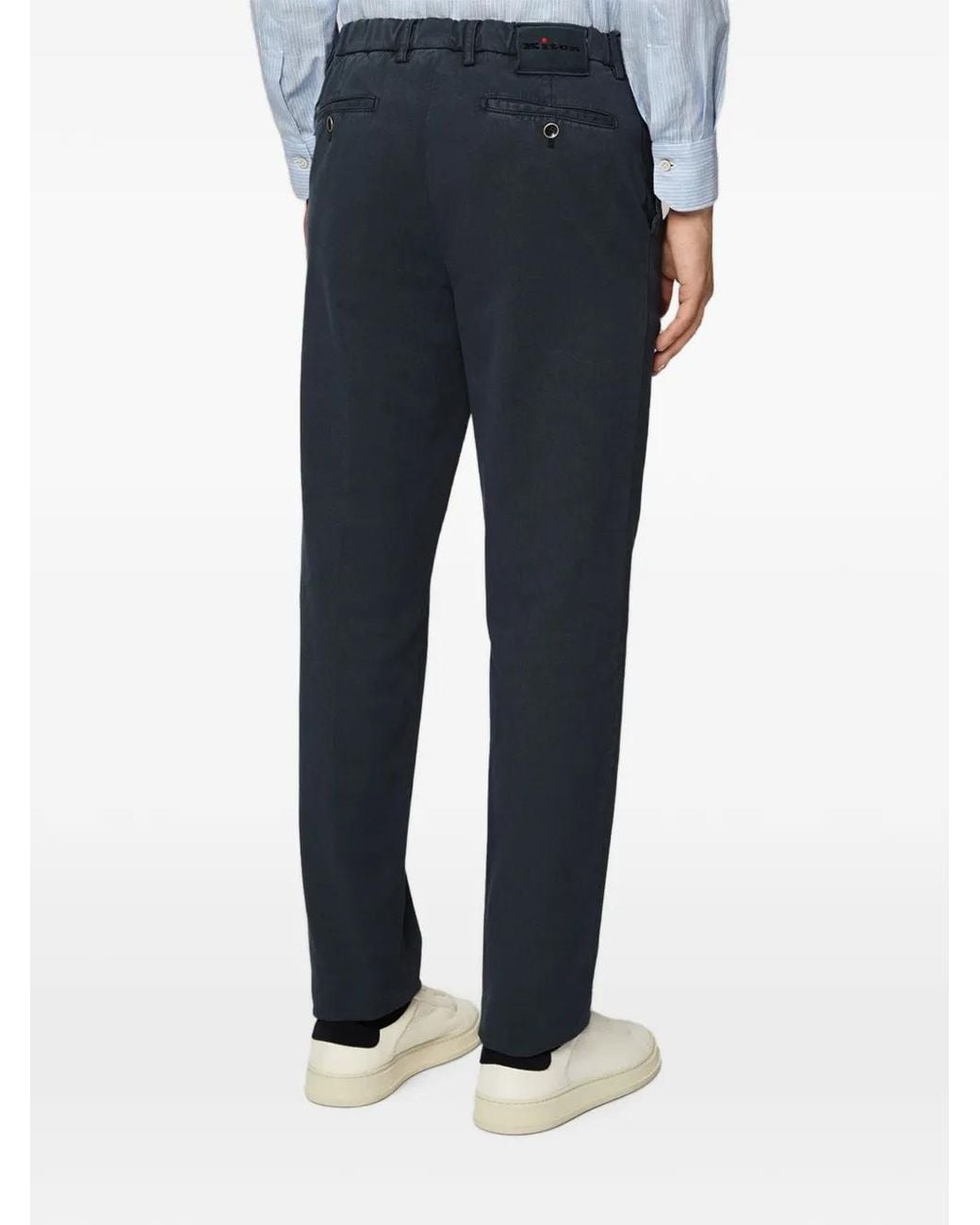 Kiton Blue Belt-Loop Regular Trousers for men