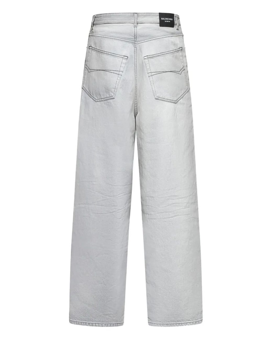 Balenciaga Gray Logo-Patch Jeans for men