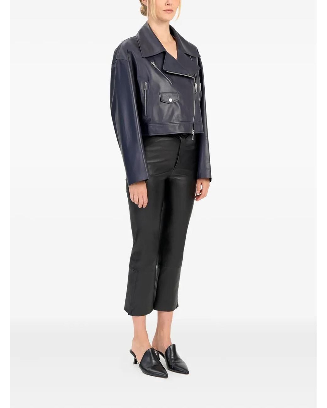 Desa Nineteenseventytwo Blue Leather Jacket
