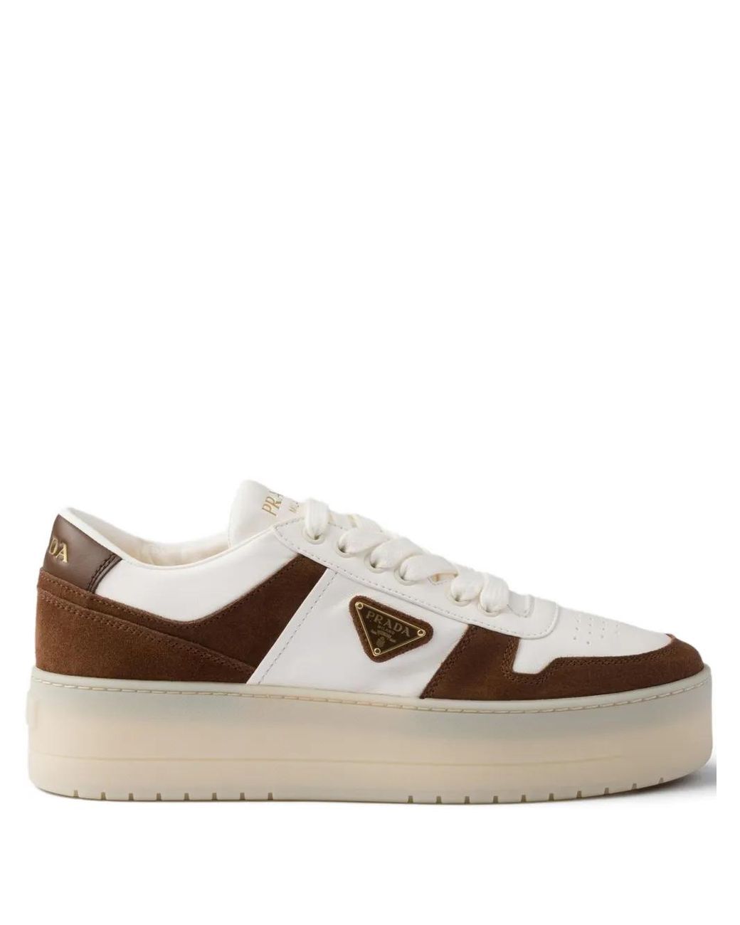 Baskets Downtown Bold À Plateforme Prada en coloris Brown