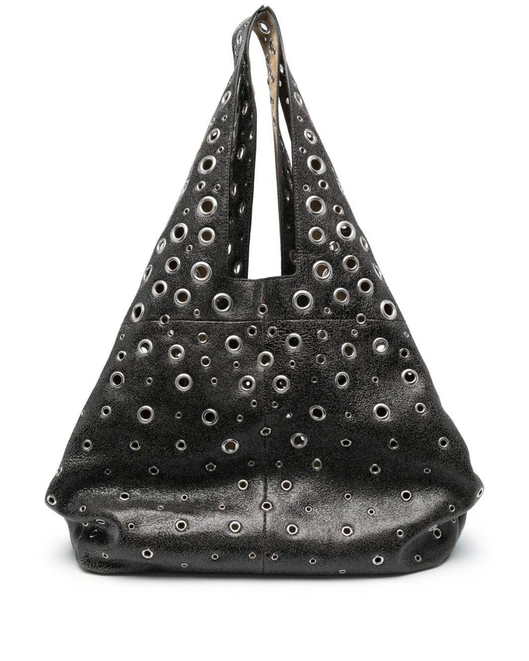 Paco Rabanne Eyelet-embellished Tote Bag in Black | Lyst