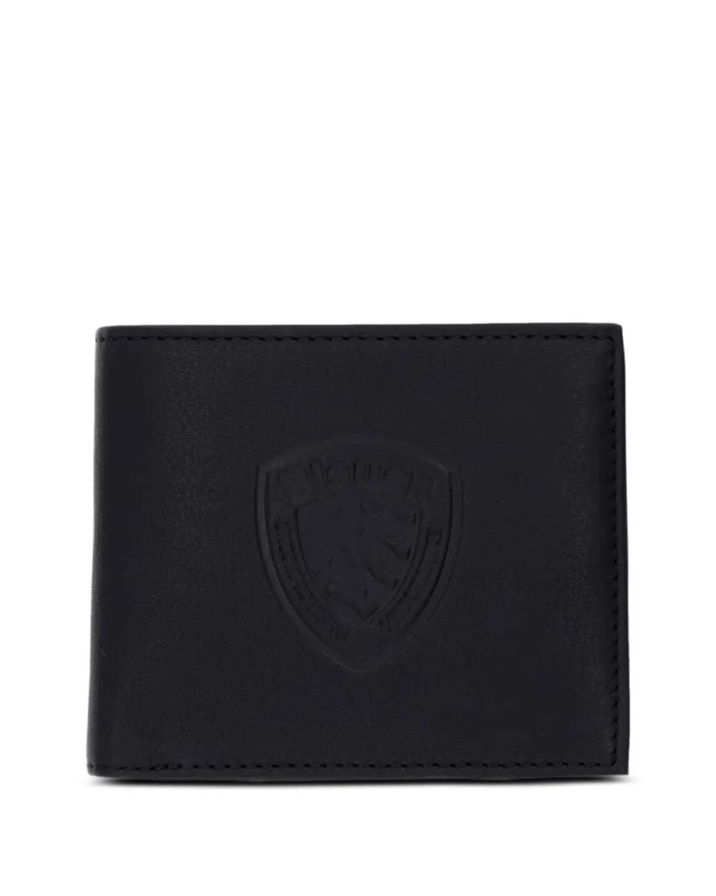 Blauer Black Logo-Embossed Bifold Wallet for men