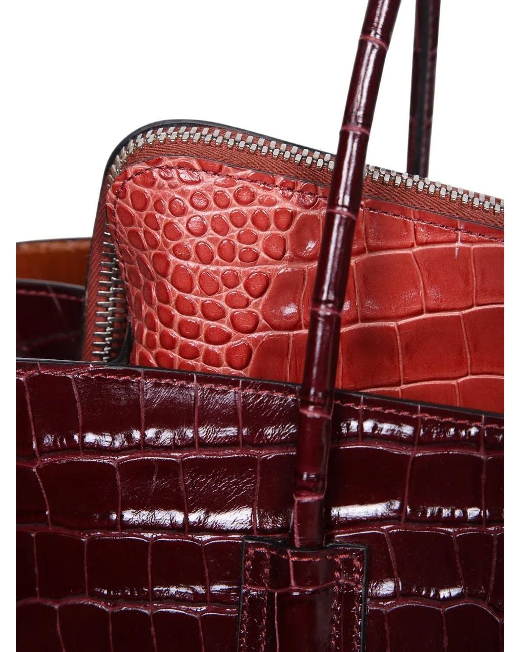 The Attico Red La Passeggiata Medium Faded Bordeaux Top Handle