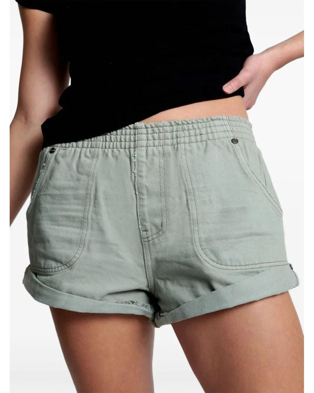 One Teaspoon Black Shorts Mit Elastischem Bund