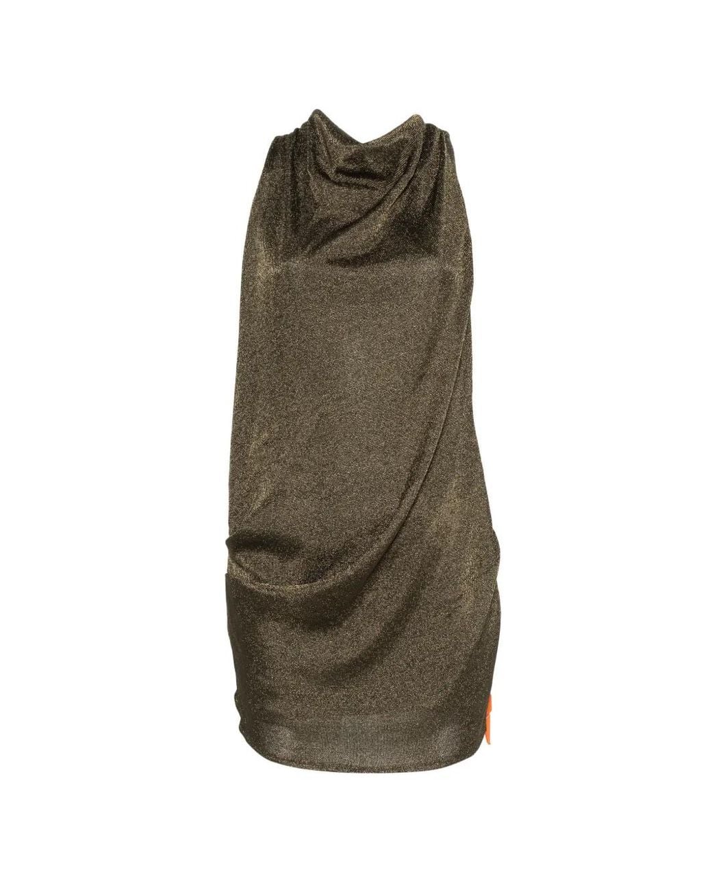 Arcina Ori Green Asha Dress Khaki Metallic