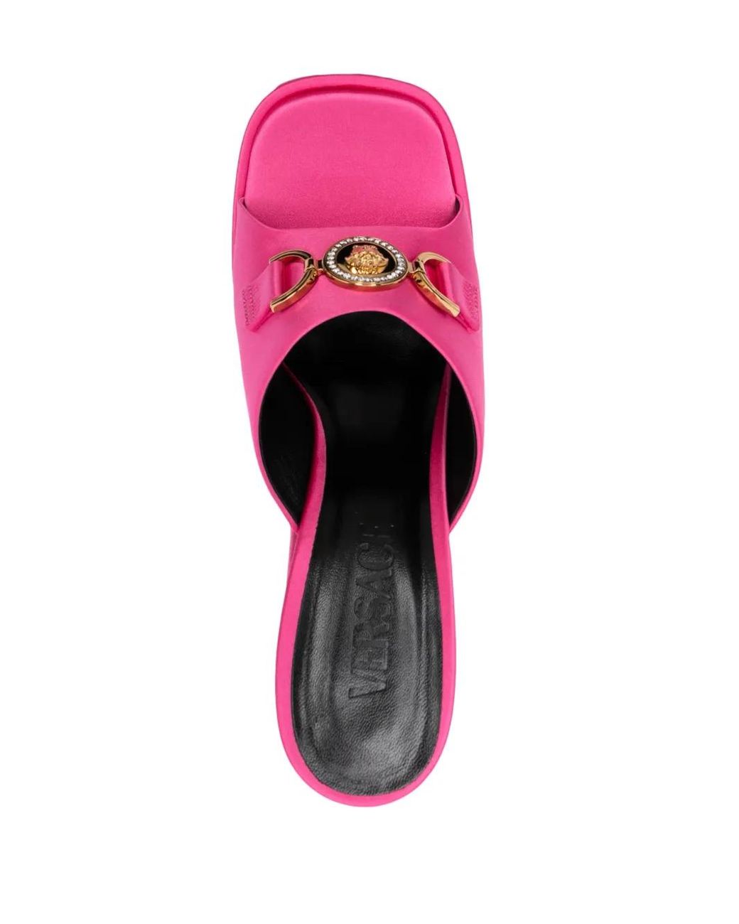 Versace Pink Aevitas Satin Platform Sandals