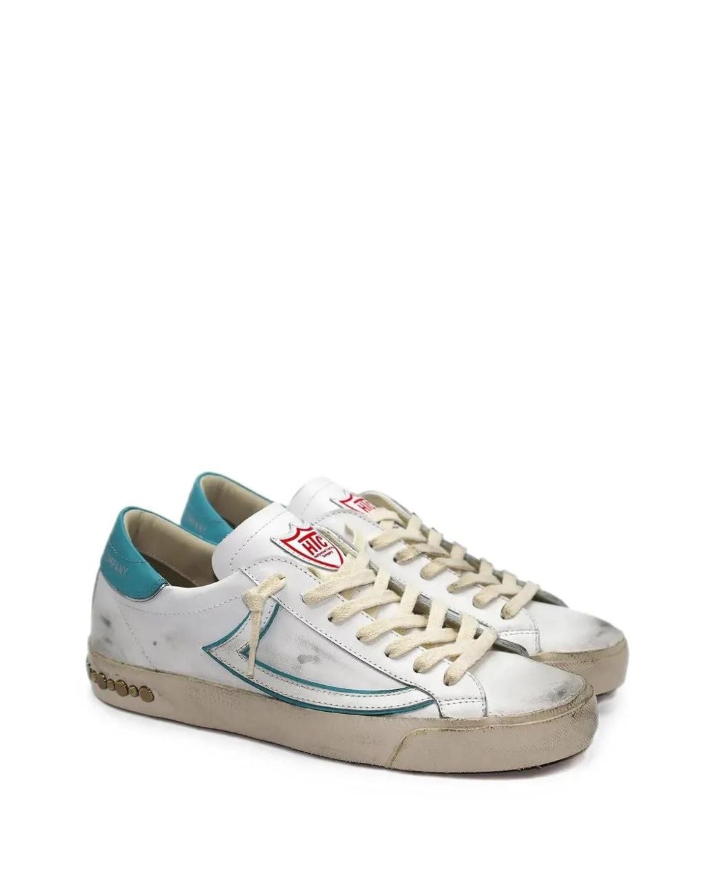HTC White Vipers Leather Sneakers for men
