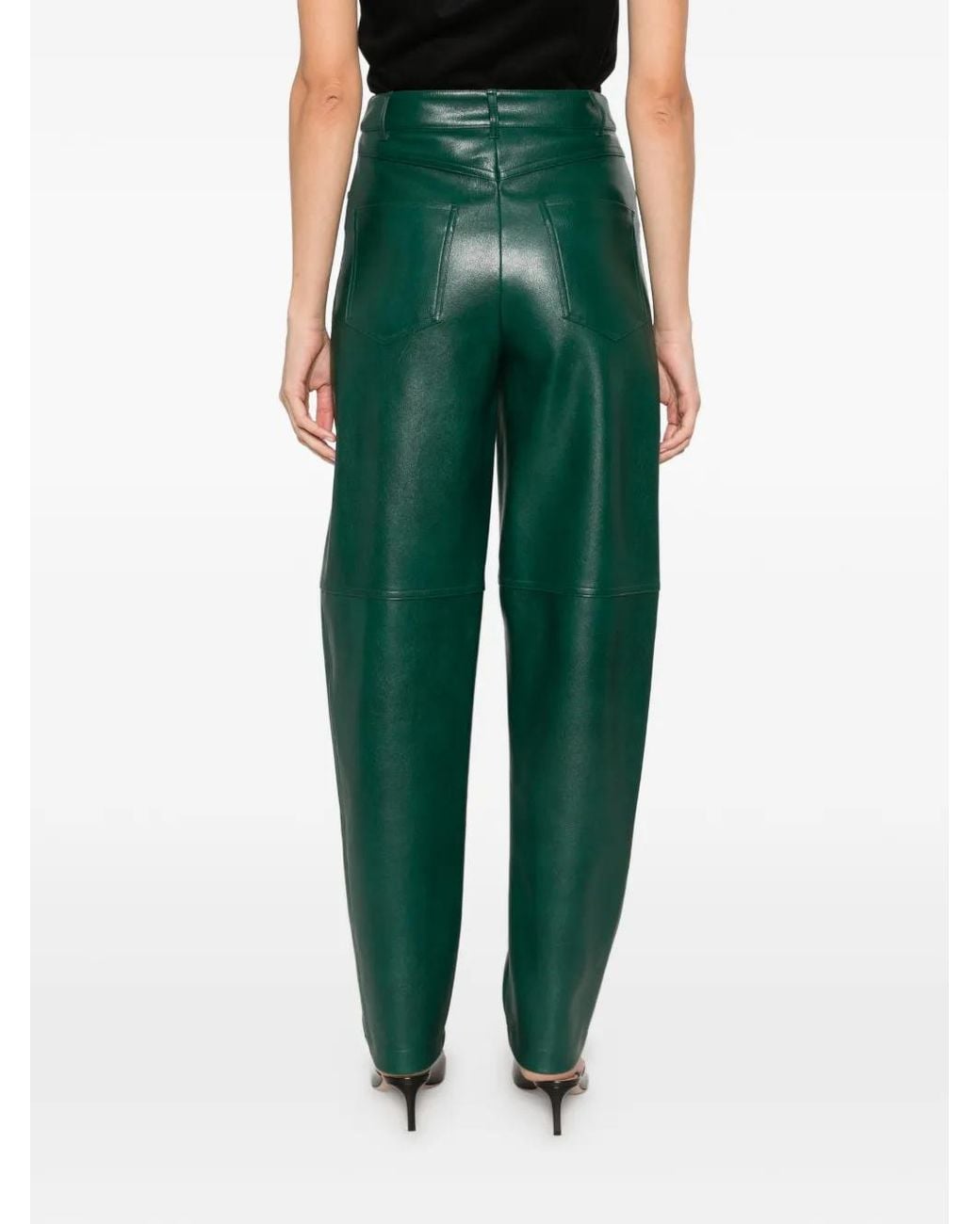 Twinset Green Logo-Plaque Straight-Leg Trousers