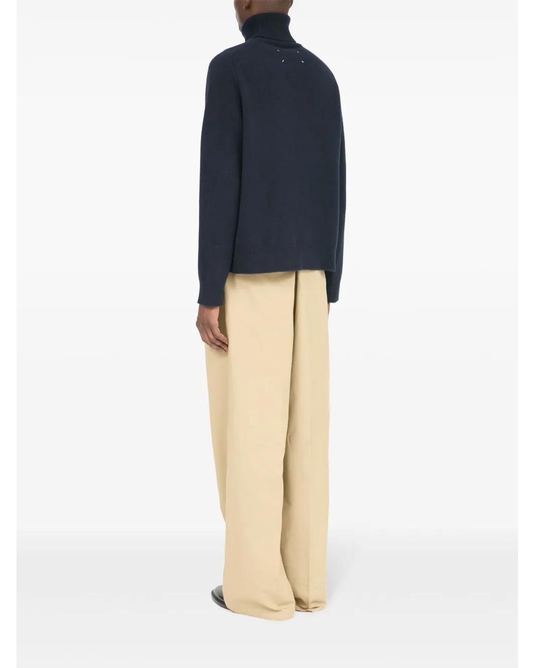 Maison Margiela Blue Roll-Neck Wool Jumper for men
