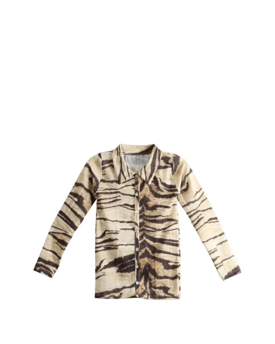Baserange Metallic Chemise Imprimée À Manches Longues