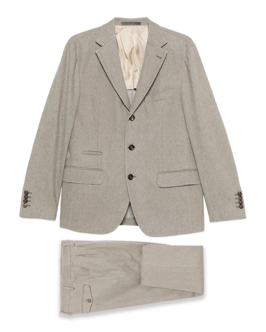 Eleventy Gray Single-Breasted Button Pants Suit for men