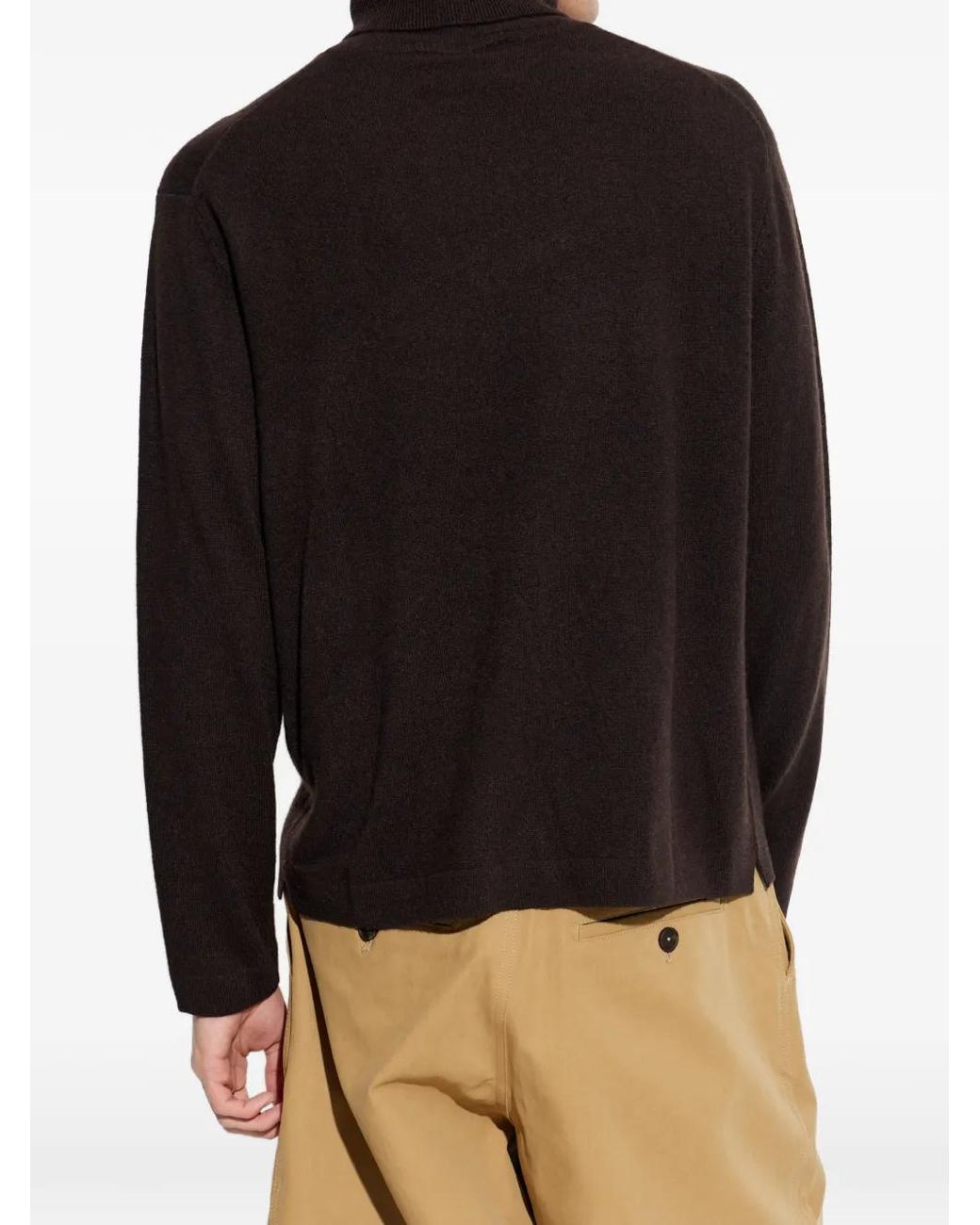 Lisa Yang Black Roll-Neck Sweater for men