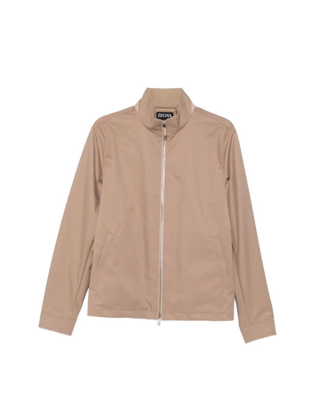 Zegna Natural Zip-Up High-Neck Jacket for men
